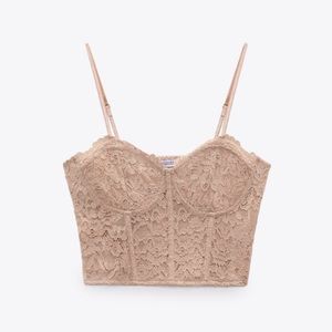 ZARA LACED CORSET STYLE TOP.  NWT